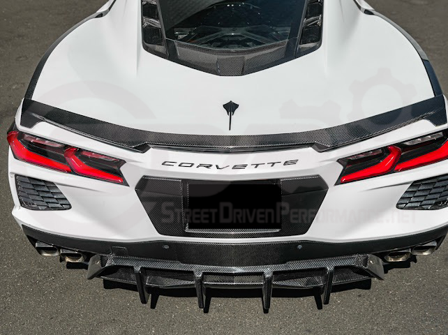2020-Up Chevrolet Corvette C8 Stingray & Z51 | Carbon Fiber Rear Spoiler Wing Delete Hole Panel Cover